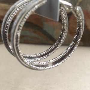 Lux Jewelry - Silver hoop earring Lux Jewelry - Silver hoop earring